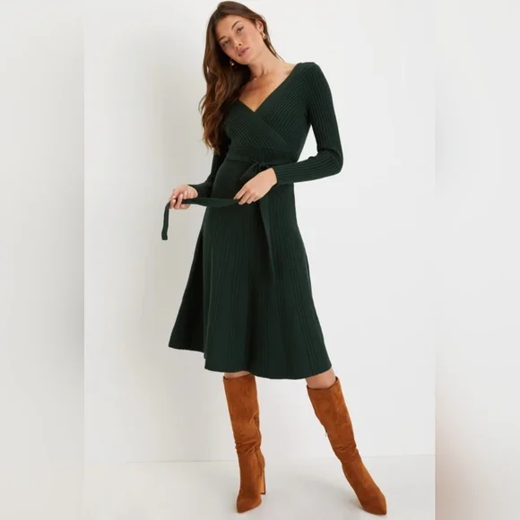 Lulus | Dresses | Lulus Warm Emotions Emerald Green Skater Midi Sweater Dress | Poshmark Lulus | Dresses | Lulus Warm Emotions Emerald Green Skater Midi Sweater Dress | Poshmark